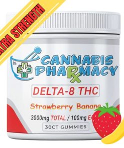 Cannabis Pharmacy Delta-8 THC Gummies | 100mg - Strawberry Banana - 30ct
