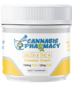 Cannabis Pharmacy | Delta-8 THC Plus Gummies | 50mg Delta 8 + 1mg THCA + 1mg THCP - Cinnamon Crunch - 60ct