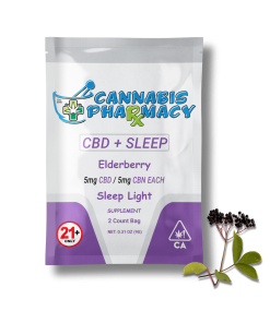 Cannabis Pharmacy | Sleep Light Gummies | 5mg CBN + 5mg CBD + 2.5mg Melatonin - Elderberry - 2ct