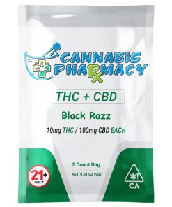 Cannabis Pharmacy THC Blend CBD Gummies | 100mg CBD + 10mg Delta 9 THC - Black Razz - 2ct