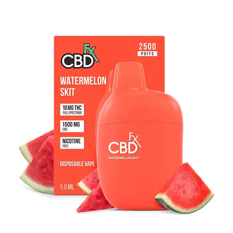 cbdfx-photo-render-product-vape-disposable-fp-purple-watermelon-skit-jan-30-2024 (1) Watermelon Skit THC Vape Pen 1500mg CBD + 10mg THC