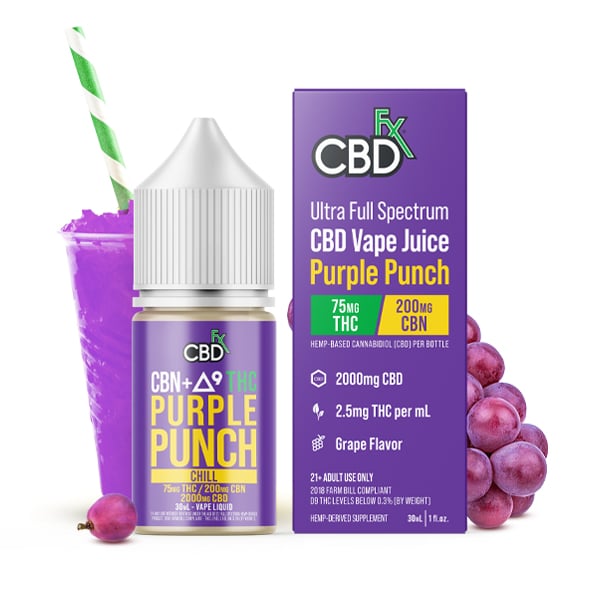 CBN + Delta-9 THC Vape Juice: Purple Punch CBN + Delta-9 THC Vape Juice: Purple Punch