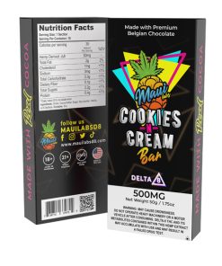 Cookies n Cream Delta-8 Chocolate Bar ( 500mg ) - Maui Labs
