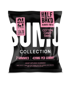 Half Bak'd | Cotton Candy Swirl Sumo Gummies | High Potency - 420mg - 2ct Sample Pack