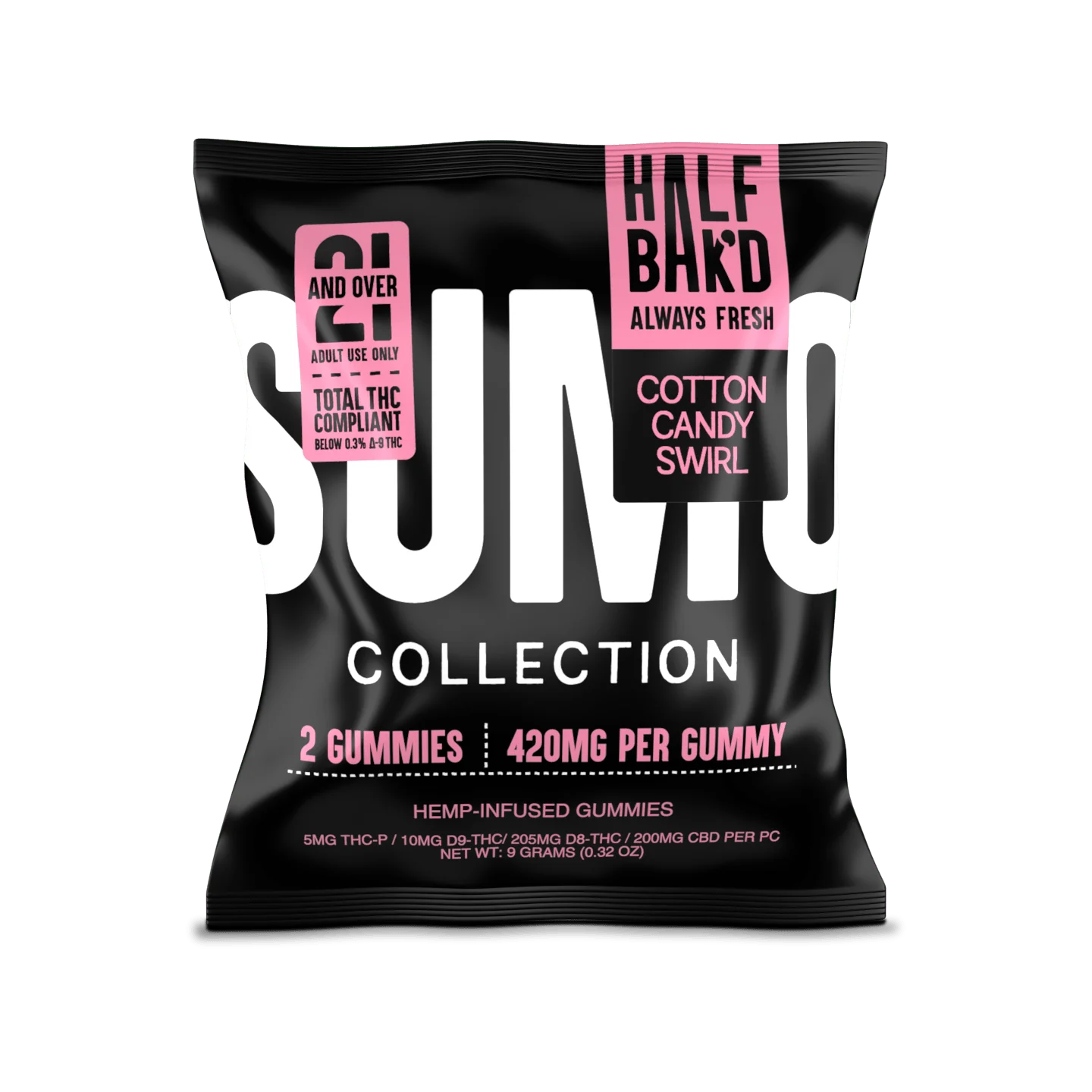 Half Bak'd | Forbidden Punch Sumo Gummies | High Potency - 420mg - 2ct Sample Pack Half Bak'd | Forbidden Punch Sumo Gummies | High Potency - 420mg - 2ct Sample Pack