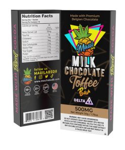 Milk Chocolate Toffee Delta-8 Chocolate Bar ( 500mg ) - Maui Labs
