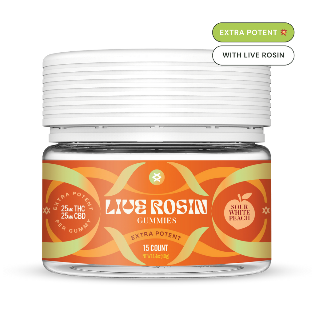Shifters High - Sour White Peach Live Rosin Extra Potent Delta 9 THC Gummies Shifters High - Sour White Peach Live Rosin Extra Potent Delta 9 THC Gummies